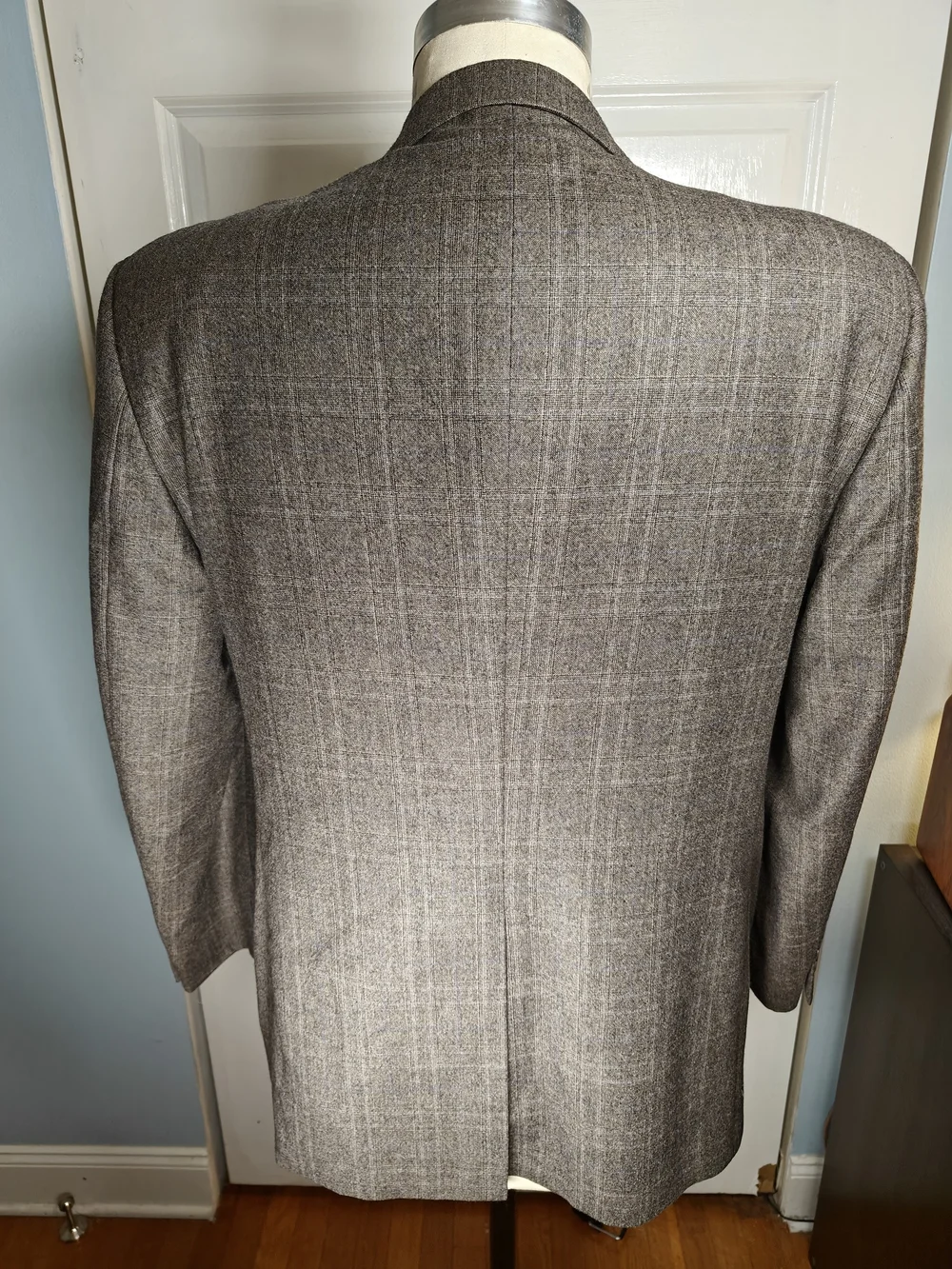 Coppley Mens 44R Brown Windowpane 100% Wool Ermenegildo Zegna Blazer Jacket